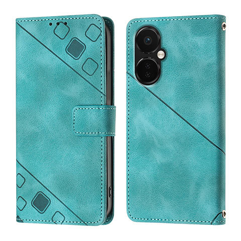 Coque Portefeuille Livre Cuir Etui Clapet Y01B pour OnePlus Nord CE 3 5G Vert