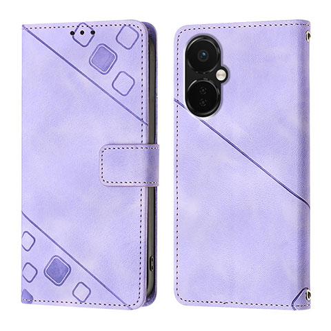 Coque Portefeuille Livre Cuir Etui Clapet Y01B pour OnePlus Nord CE 3 Lite 5G Violet