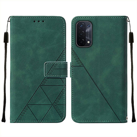 Coque Portefeuille Livre Cuir Etui Clapet Y01B pour Oppo A54 5G Vert