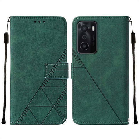 Coque Portefeuille Livre Cuir Etui Clapet Y01B pour Oppo A55S 5G Vert