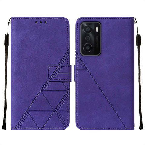 Coque Portefeuille Livre Cuir Etui Clapet Y01B pour Oppo A55S 5G Violet