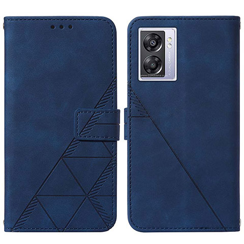 Coque Portefeuille Livre Cuir Etui Clapet Y01B pour Oppo A57 5G Bleu