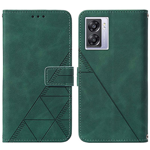 Coque Portefeuille Livre Cuir Etui Clapet Y01B pour Oppo A57 5G Vert