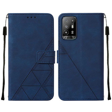 Coque Portefeuille Livre Cuir Etui Clapet Y01B pour Oppo F19 Pro+ Plus 5G Bleu