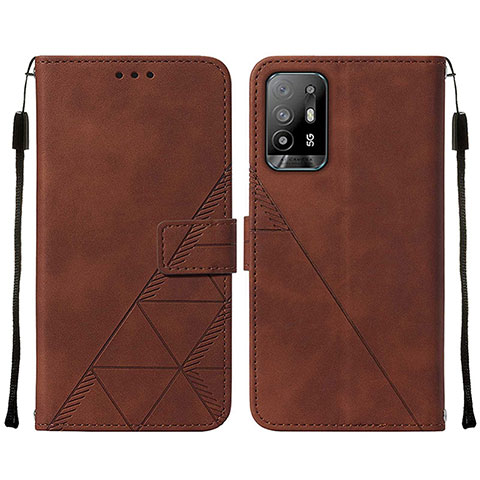 Coque Portefeuille Livre Cuir Etui Clapet Y01B pour Oppo F19 Pro+ Plus 5G Marron