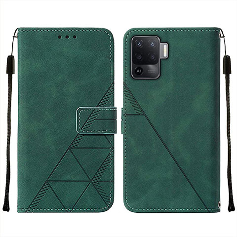 Coque Portefeuille Livre Cuir Etui Clapet Y01B pour Oppo F19 Pro Vert