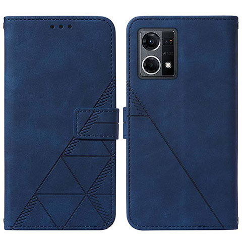 Coque Portefeuille Livre Cuir Etui Clapet Y01B pour Oppo F21s Pro 4G Bleu