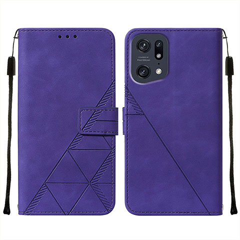 Coque Portefeuille Livre Cuir Etui Clapet Y01B pour Oppo Find X5 Pro 5G Violet