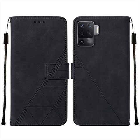 Coque Portefeuille Livre Cuir Etui Clapet Y01B pour Oppo Reno5 F Noir