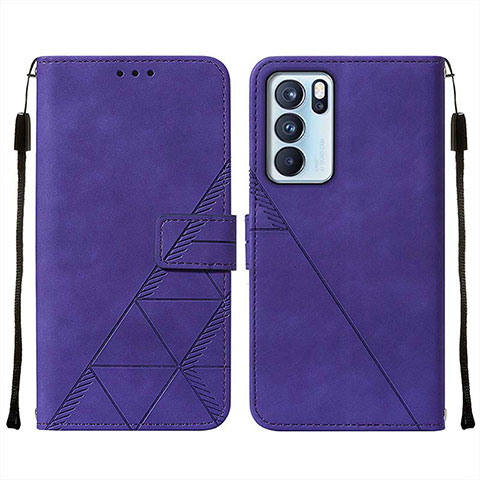 Coque Portefeuille Livre Cuir Etui Clapet Y01B pour Oppo Reno6 Pro 5G India Violet