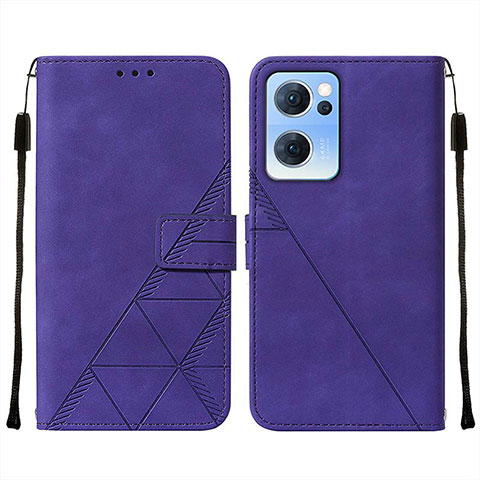 Coque Portefeuille Livre Cuir Etui Clapet Y01B pour Oppo Reno7 5G Violet