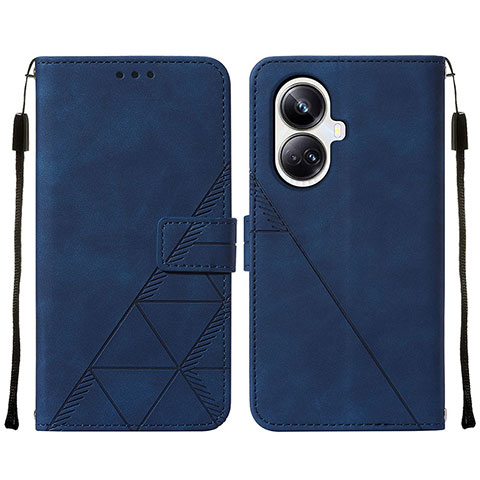 Coque Portefeuille Livre Cuir Etui Clapet Y01B pour Realme 10 Pro+ Plus 5G Bleu