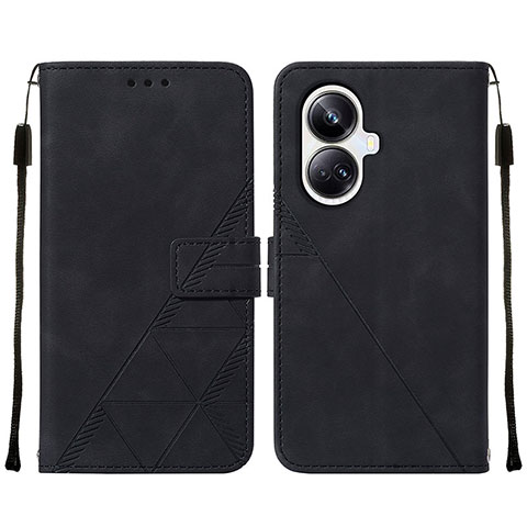 Coque Portefeuille Livre Cuir Etui Clapet Y01B pour Realme 10 Pro+ Plus 5G Noir