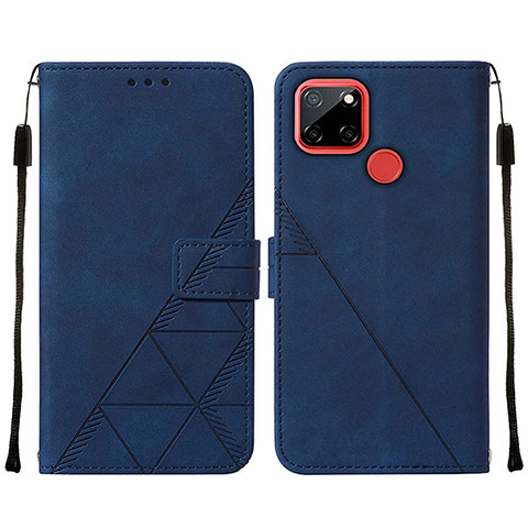 Coque Portefeuille Livre Cuir Etui Clapet Y01B pour Realme 7i RMX2193 Bleu