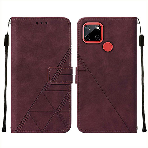 Coque Portefeuille Livre Cuir Etui Clapet Y01B pour Realme 7i RMX2193 Rouge