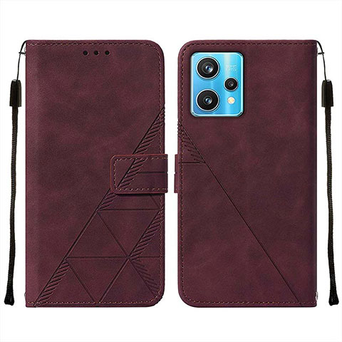 Coque Portefeuille Livre Cuir Etui Clapet Y01B pour Realme 9 5G Rouge