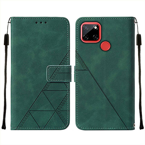 Coque Portefeuille Livre Cuir Etui Clapet Y01B pour Realme C12 Vert