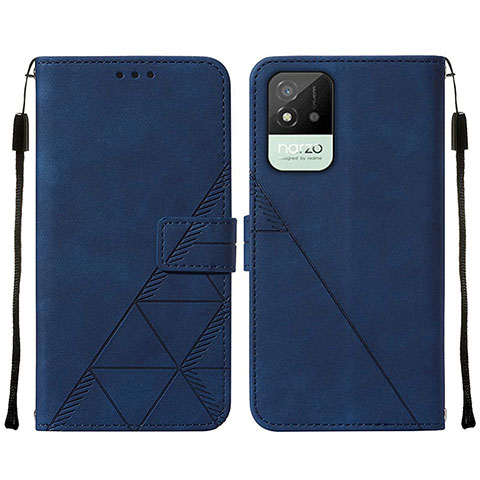 Coque Portefeuille Livre Cuir Etui Clapet Y01B pour Realme C20 Bleu