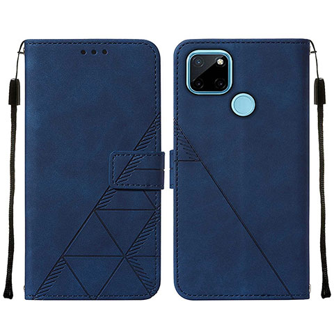 Coque Portefeuille Livre Cuir Etui Clapet Y01B pour Realme C21Y Bleu