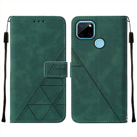 Coque Portefeuille Livre Cuir Etui Clapet Y01B pour Realme C21Y Vert