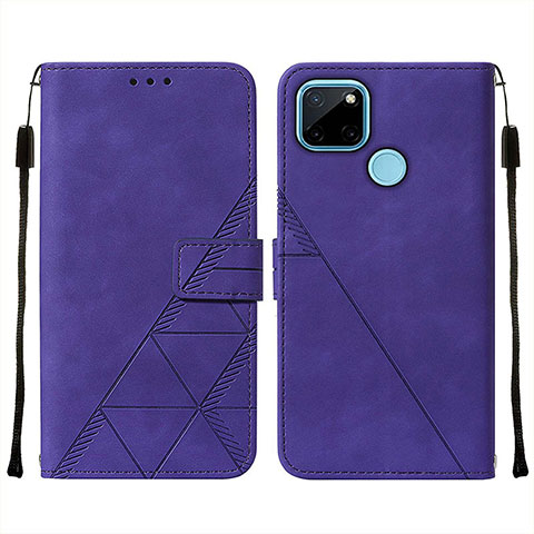 Coque Portefeuille Livre Cuir Etui Clapet Y01B pour Realme C25Y India Violet