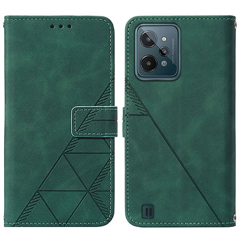 Coque Portefeuille Livre Cuir Etui Clapet Y01B pour Realme C31 Vert