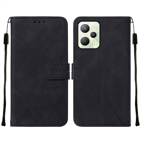 Coque Portefeuille Livre Cuir Etui Clapet Y01B pour Realme C35 Noir