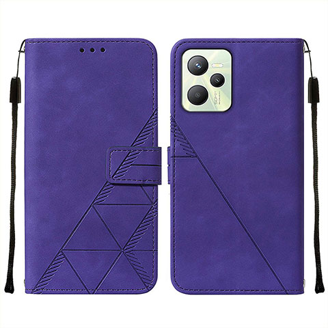 Coque Portefeuille Livre Cuir Etui Clapet Y01B pour Realme C35 Violet