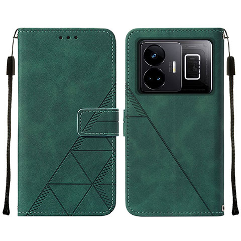 Coque Portefeuille Livre Cuir Etui Clapet Y01B pour Realme GT Neo5 240W 5G Vert