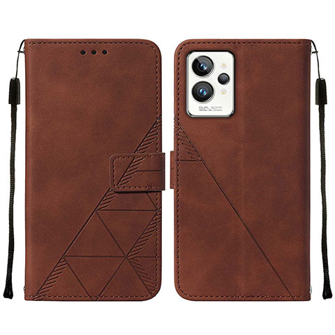 Coque Portefeuille Livre Cuir Etui Clapet Y01B pour Realme GT2 Pro 5G Marron