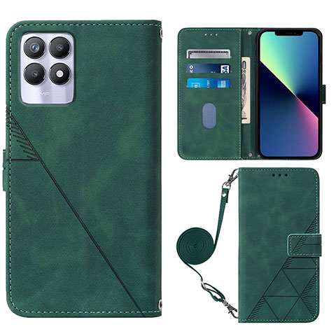 Coque Portefeuille Livre Cuir Etui Clapet Y01B pour Realme Narzo 50 4G Vert