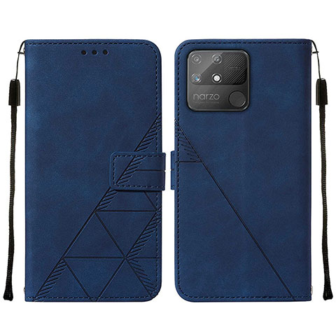 Coque Portefeuille Livre Cuir Etui Clapet Y01B pour Realme Narzo 50A Bleu