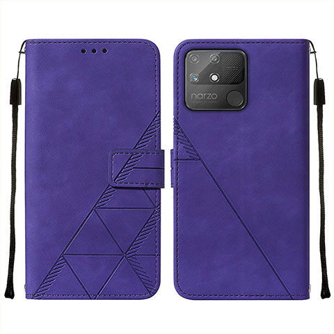 Coque Portefeuille Livre Cuir Etui Clapet Y01B pour Realme Narzo 50A Violet