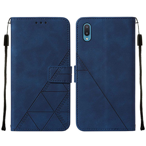 Coque Portefeuille Livre Cuir Etui Clapet Y01B pour Samsung Galaxy A02 Bleu