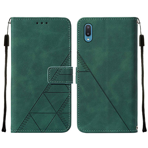 Coque Portefeuille Livre Cuir Etui Clapet Y01B pour Samsung Galaxy A02 Vert