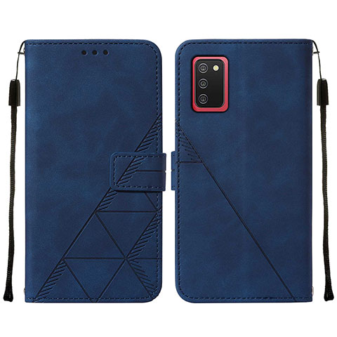 Coque Portefeuille Livre Cuir Etui Clapet Y01B pour Samsung Galaxy A02s Bleu