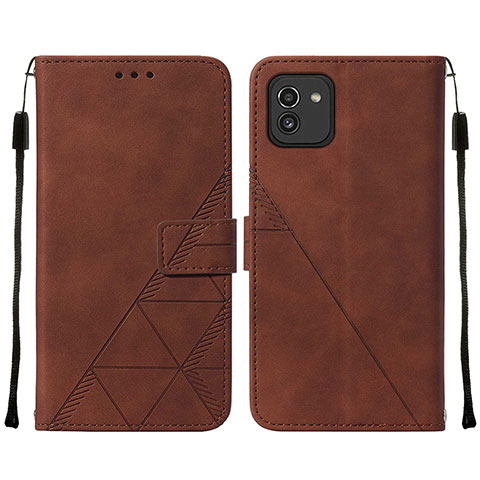 Coque Portefeuille Livre Cuir Etui Clapet Y01B pour Samsung Galaxy A03 Marron