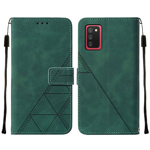 Coque Portefeuille Livre Cuir Etui Clapet Y01B pour Samsung Galaxy A03s Vert