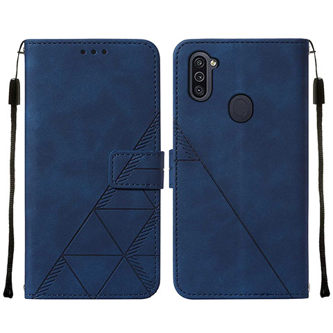 Coque Portefeuille Livre Cuir Etui Clapet Y01B pour Samsung Galaxy A11 Bleu