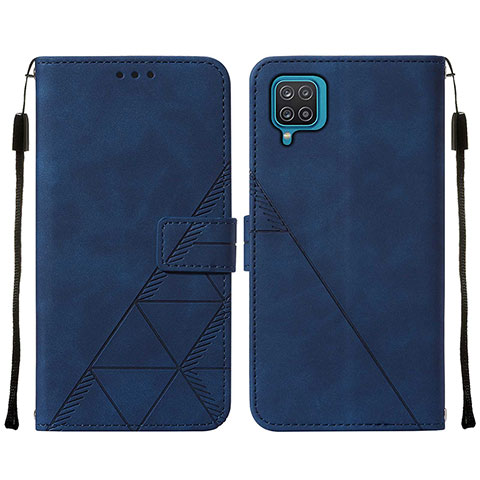 Coque Portefeuille Livre Cuir Etui Clapet Y01B pour Samsung Galaxy A12 Bleu