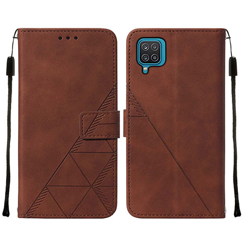 Coque Portefeuille Livre Cuir Etui Clapet Y01B pour Samsung Galaxy A12 Marron