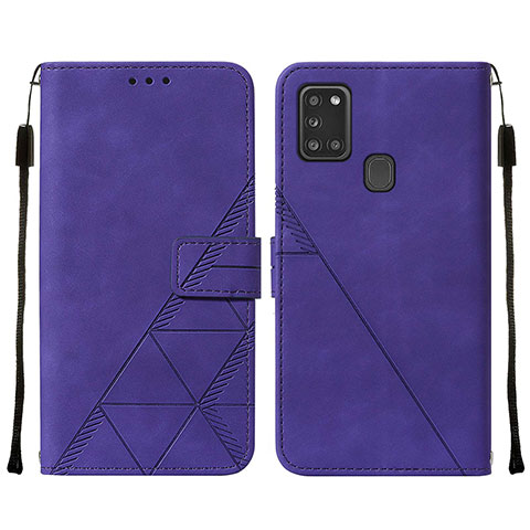 Coque Portefeuille Livre Cuir Etui Clapet Y01B pour Samsung Galaxy A21s Violet