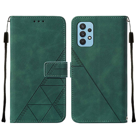 Coque Portefeuille Livre Cuir Etui Clapet Y01B pour Samsung Galaxy A32 4G Vert