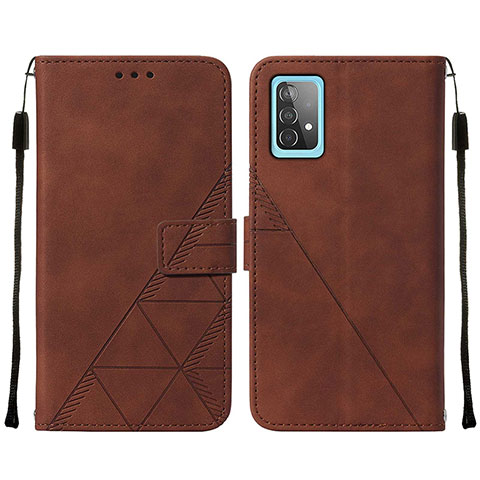 Coque Portefeuille Livre Cuir Etui Clapet Y01B pour Samsung Galaxy A52 4G Marron