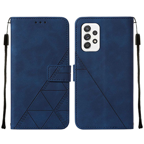 Coque Portefeuille Livre Cuir Etui Clapet Y01B pour Samsung Galaxy A72 4G Bleu