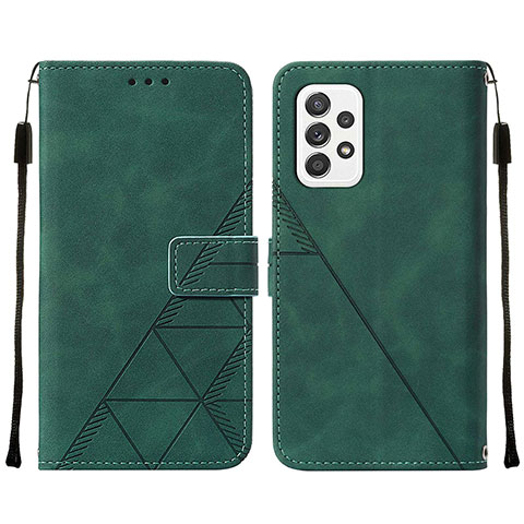 Coque Portefeuille Livre Cuir Etui Clapet Y01B pour Samsung Galaxy A72 4G Vert