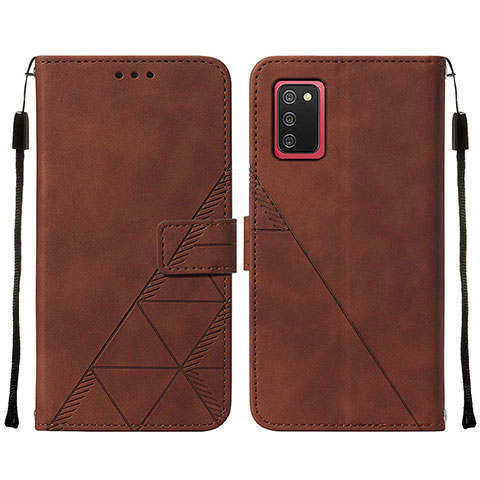 Coque Portefeuille Livre Cuir Etui Clapet Y01B pour Samsung Galaxy F02S SM-E025F Marron