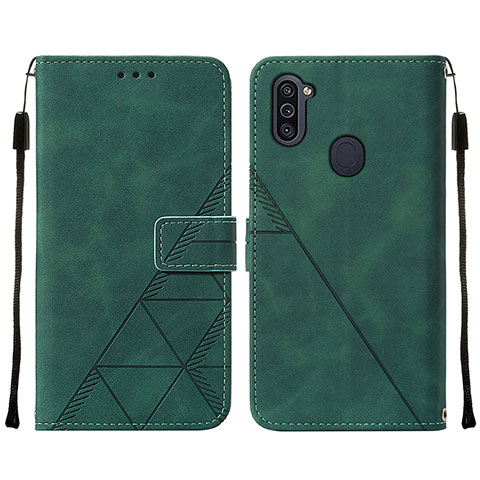 Coque Portefeuille Livre Cuir Etui Clapet Y01B pour Samsung Galaxy M11 Vert