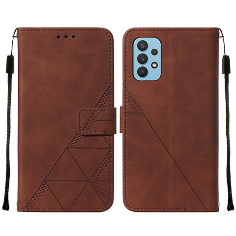 Coque Portefeuille Livre Cuir Etui Clapet Y01B pour Samsung Galaxy M32 5G Marron