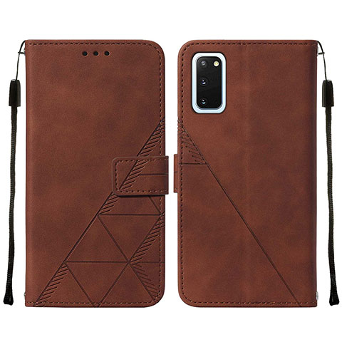 Coque Portefeuille Livre Cuir Etui Clapet Y01B pour Samsung Galaxy S20 5G Marron